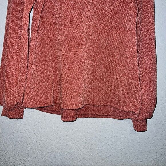 Perfect Peach Womens Crew Neck Balloon Sleeve Knitted Sweater Shirt Medium/Large - Picture 9 of 10